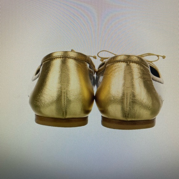 Saint Laurent gold leather ballet flats - Picture 4 of 5